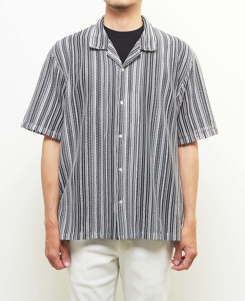 【MASTER FRAME/マスターフレーム】テクスチャーメッシュ半袖オープンカラーシャツ 詳細画像 ブルー 2