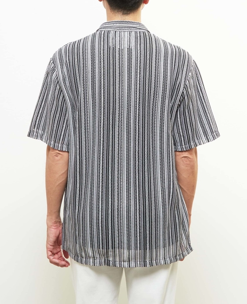 【MASTER FRAME/マスターフレーム】テクスチャーメッシュ半袖オープンカラーシャツ 詳細画像 ブルー 4