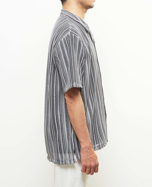 【MASTER FRAME/マスターフレーム】テクスチャーメッシュ半袖オープンカラーシャツ 詳細画像 ブルー 5