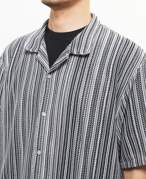 【MASTER FRAME/マスターフレーム】テクスチャーメッシュ半袖オープンカラーシャツ 詳細画像 ブルー 6