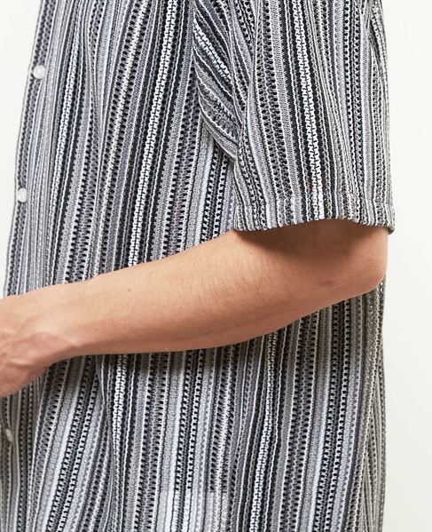 【MASTER FRAME/マスターフレーム】テクスチャーメッシュ半袖オープンカラーシャツ 詳細画像 ブルー 7