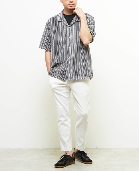 【MASTER FRAME/マスターフレーム】テクスチャーメッシュ半袖オープンカラーシャツ 詳細画像 グレー 5