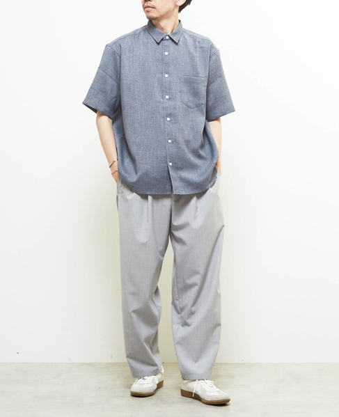 【MASTER FRAME/マスターフレーム】 リネンキャンバス半袖シャツ 詳細画像 ブルーグレー 5