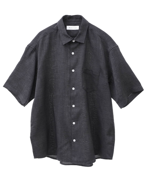 【MASTER FRAME/マスターフレーム】 リネンキャンバス半袖シャツ 詳細画像 チャコール 1