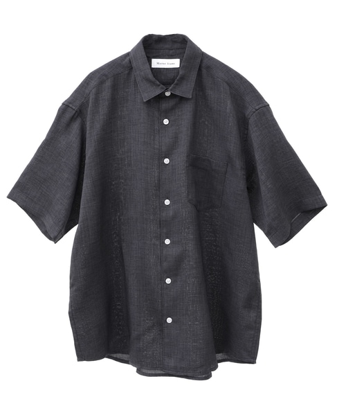 【MASTER FRAME/マスターフレーム】 リネンキャンバス半袖シャツ 詳細画像 チャコール 2