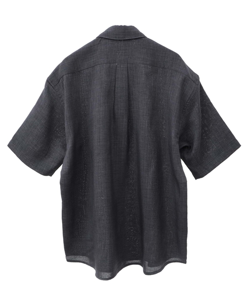 【MASTER FRAME/マスターフレーム】 リネンキャンバス半袖シャツ 詳細画像 チャコール 3
