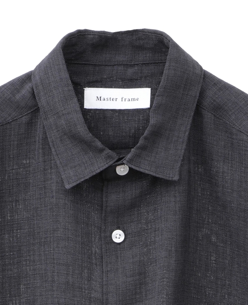 【MASTER FRAME/マスターフレーム】 リネンキャンバス半袖シャツ 詳細画像 チャコール 4