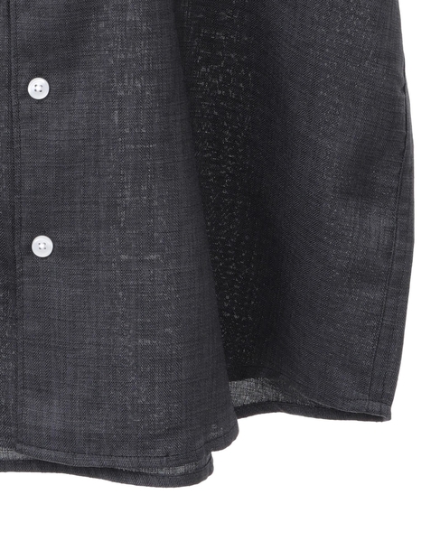 【MASTER FRAME/マスターフレーム】 リネンキャンバス半袖シャツ 詳細画像 チャコール 6