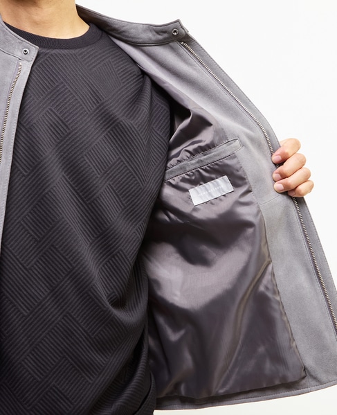 ラムスプリットレザー / シングルライダースブルゾン 詳細画像 グレージュ 10