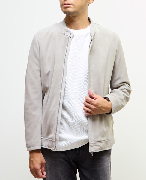 ラムスプリットレザー / シングルライダースブルゾン 詳細画像 グレージュ 13