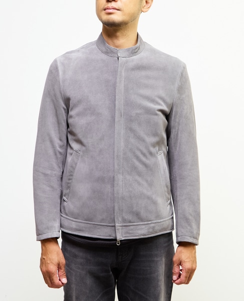 ラムスプリットレザー / シングルライダースブルゾン 詳細画像 グレージュ 2