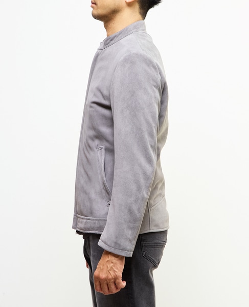 ラムスプリットレザー / シングルライダースブルゾン 詳細画像 グレージュ 3