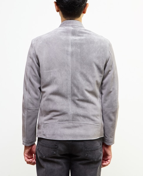 ラムスプリットレザー / シングルライダースブルゾン 詳細画像 グレージュ 4