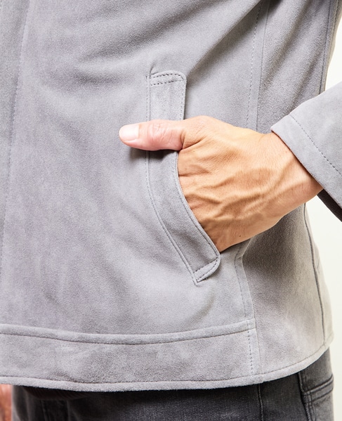 ラムスプリットレザー / シングルライダースブルゾン 詳細画像 グレージュ 8