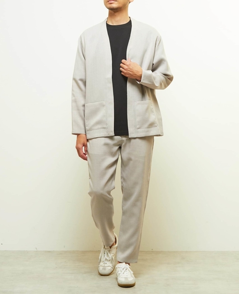 【MASTER FRAME/マスターフレーム】リネンキャンバス釦レスカーディガン 詳細画像 ベージュ 13