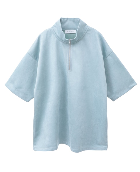 【MASTER FRAME/マスターフレーム】フェイクスエード ZIPスタンドTシャツ 詳細画像 グレージュ 10