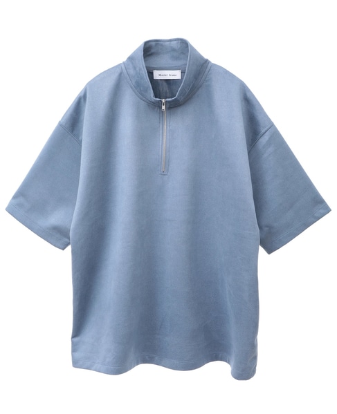 【MASTER FRAME/マスターフレーム】フェイクスエード ZIPスタンドTシャツ 詳細画像 グレージュ 12