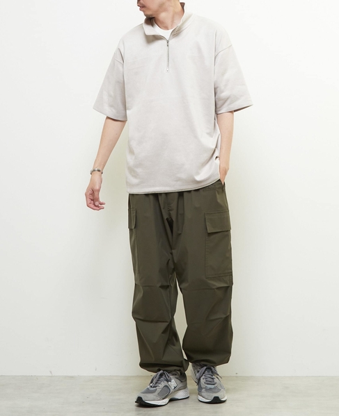 【MASTER FRAME/マスターフレーム】フェイクスエード ZIPスタンドTシャツ 詳細画像 グレージュ 16