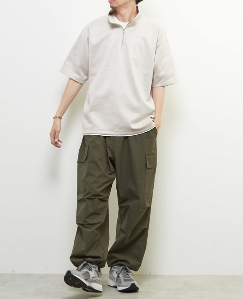 【MASTER FRAME/マスターフレーム】フェイクスエード ZIPスタンドTシャツ 詳細画像 グレージュ 17