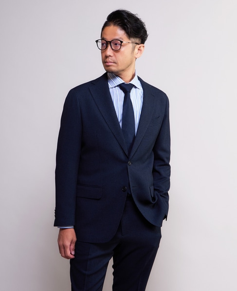 ハンドトゥース ウォッシャブルスーツ | 防シワ / ストレッチ 詳細画像 ネイビー 2