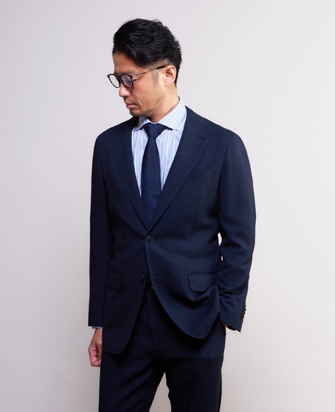 ハンドトゥース ウォッシャブルスーツ | 防シワ / ストレッチ 詳細画像 ネイビー 3