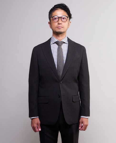 グレンチェック ウォッシャブルスーツ | 防シワ / ストレッチ 詳細画像 ネイビー 2