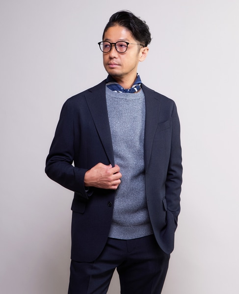 グレンチェック ウォッシャブルスーツ | 防シワ / ストレッチ 詳細画像 ネイビー 28