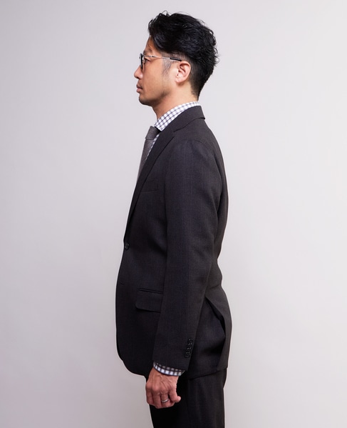 グレンチェック ウォッシャブルスーツ | 防シワ / ストレッチ 詳細画像 ネイビー 3