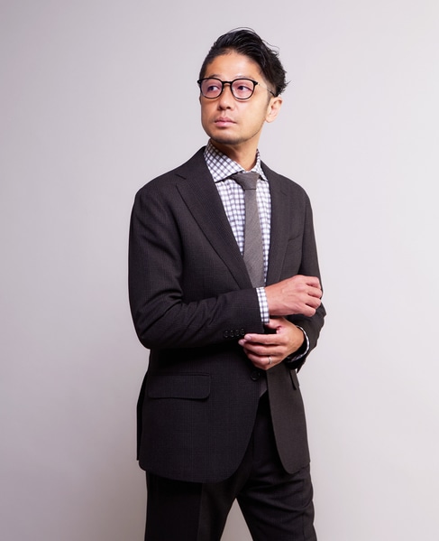 グレンチェック ウォッシャブルスーツ | 防シワ / ストレッチ 詳細画像 ブラウン 3