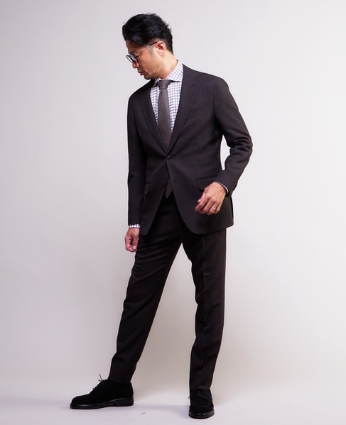 グレンチェック ウォッシャブルスーツ | 防シワ / ストレッチ 詳細画像 ブラウン 9