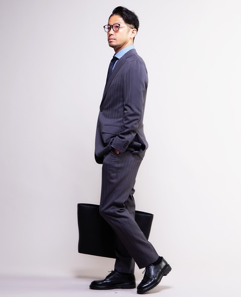 ソラーロヘリンボーン/ウィンドペン ウォッシャブルスーツ | 防シワ / ストレッチ 詳細画像 グレー 26