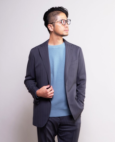 ソラーロヘリンボーン/ウィンドペン ウォッシャブルスーツ | 防シワ / ストレッチ 詳細画像 グレー 28