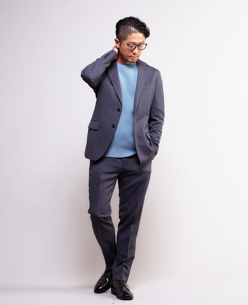 ソラーロヘリンボーン/ウィンドペン ウォッシャブルスーツ | 防シワ / ストレッチ 詳細画像 グレー 29