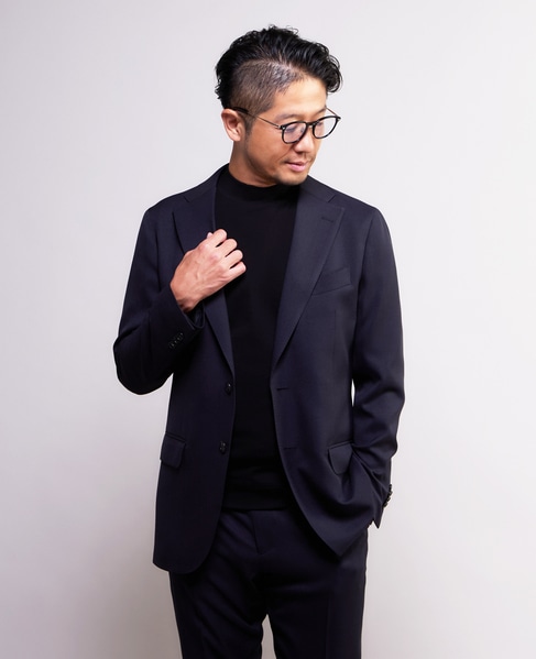 ソラーロヘリンボーン/ウィンドペン ウォッシャブルスーツ | 防シワ / ストレッチ 詳細画像 ネイビー 10