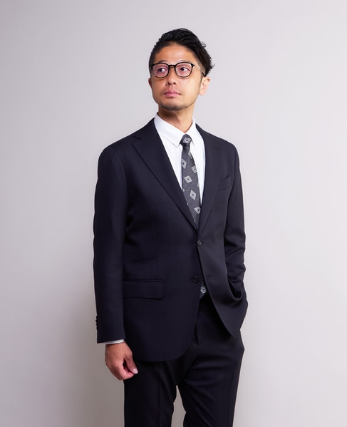 ソラーロヘリンボーン/ウィンドペン ウォッシャブルスーツ | 防シワ / ストレッチ 詳細画像 ネイビー 2