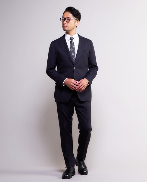 ソラーロヘリンボーン/ウィンドペン ウォッシャブルスーツ | 防シワ / ストレッチ 詳細画像 ネイビー 9