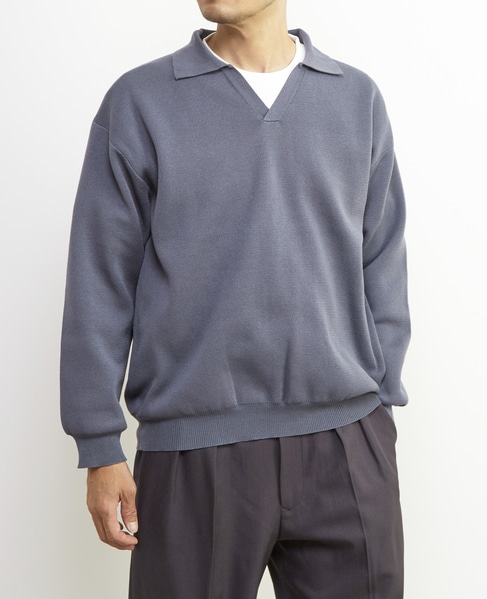 【MASTER FRAME/マスターフレーム】エステルミラノリブスキッパーポロ 詳細画像 ブルーグレー 14