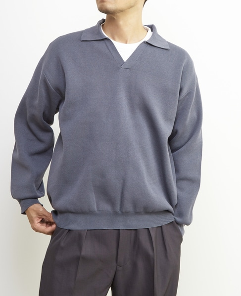 【MASTER FRAME/マスターフレーム】エステルミラノリブスキッパーポロ 詳細画像 ブルーグレー 15