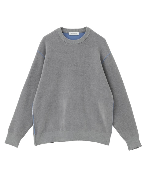 【MASTER FRAME/マスターフレーム】配色モールニット プルオーバー 詳細画像 グレー 1