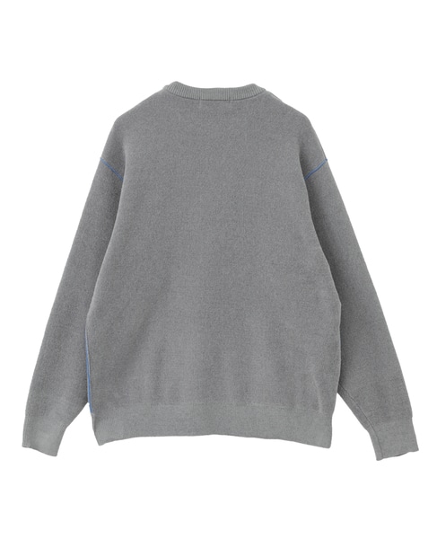 【MASTER FRAME/マスターフレーム】配色モールニット プルオーバー 詳細画像 グレー 2