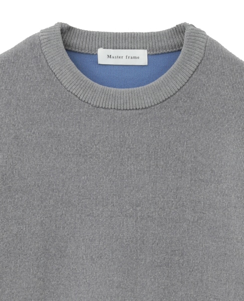 【MASTER FRAME/マスターフレーム】配色モールニット プルオーバー 詳細画像 グレー 3