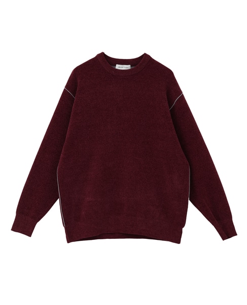 【MASTER FRAME/マスターフレーム】配色モールニット プルオーバー 詳細画像 ボルドー 1