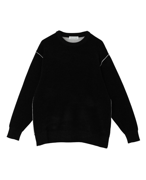 【MASTER FRAME/マスターフレーム】配色モールニット プルオーバー 詳細画像 ブラック 1