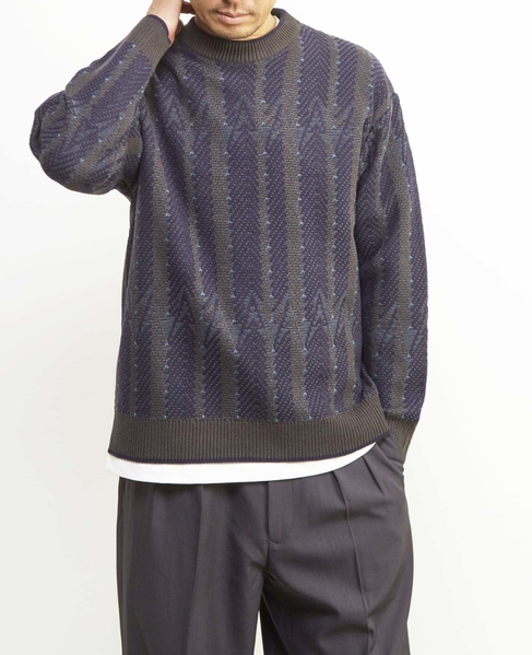 【MASTER FRAME/マスターフレーム】レトロJQD クルーネックセーター 詳細画像 ネイビー 1