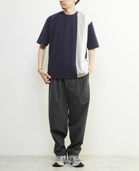 【MASTER FRAME/マスターフレーム】ジョーゼットパネルストライプTシャツ 詳細画像 グレー 15