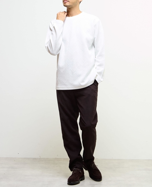 【MASTER FRAME/マスターフレーム】ブリスタージャガード長袖クルーネックTシャツ 詳細画像 ホワイト 15