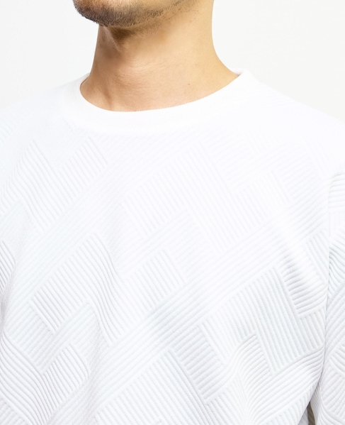 【MASTER FRAME/マスターフレーム】ブリスタージャガード長袖クルーネックTシャツ 詳細画像 ホワイト 6