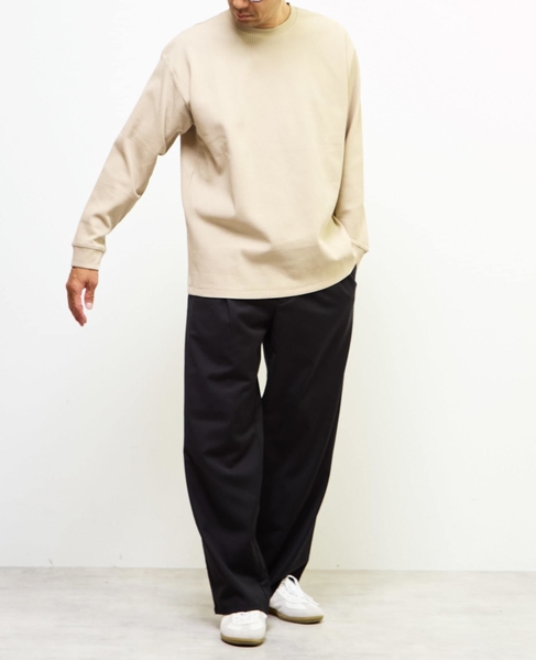 【MASTER FRAME/マスターフレーム】エステルワッフル長袖クルーネックTシャツ 詳細画像 ベージュ 16