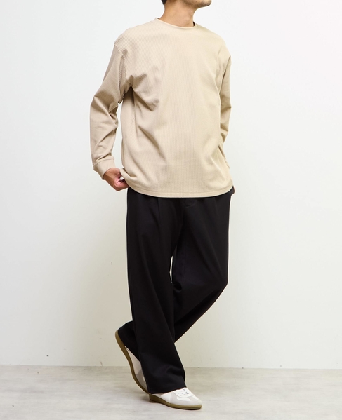 【MASTER FRAME/マスターフレーム】エステルワッフル長袖クルーネックTシャツ 詳細画像 ベージュ 17