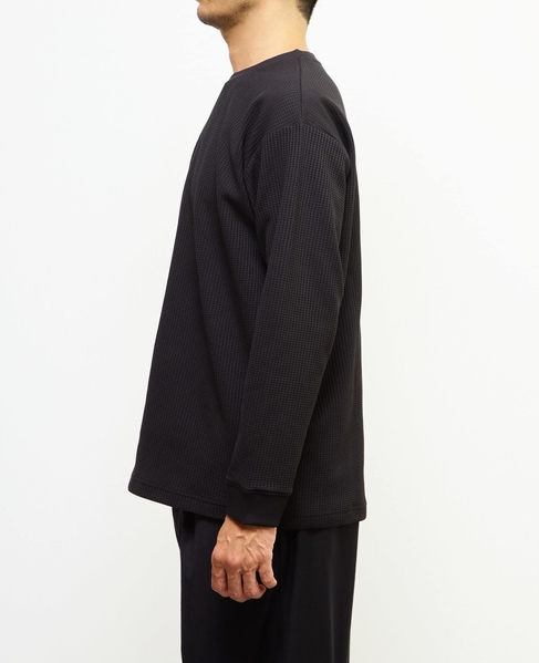 【MASTER FRAME/マスターフレーム】エステルワッフル長袖クルーネックTシャツ 詳細画像 ベージュ 3